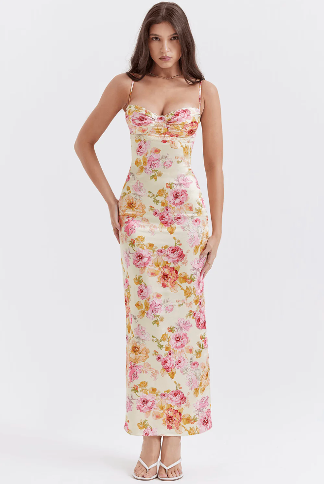 Selah | Damen ärmelloses Blumenkleid für Hochzeitsgäste im Sommer
