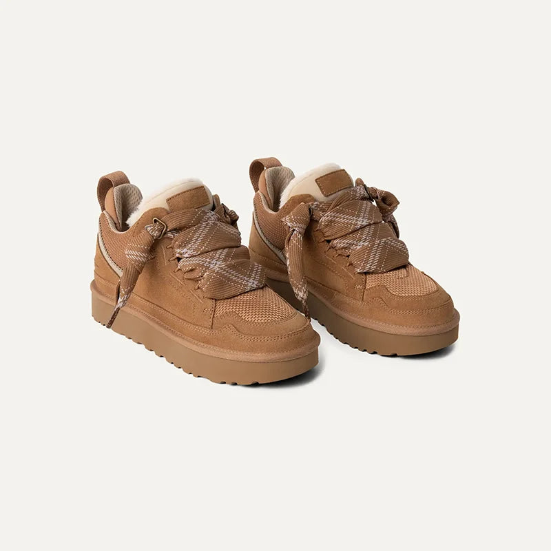 Damen Orthopädische Wildleder-Winter-Sneakers mit Plattformsohle