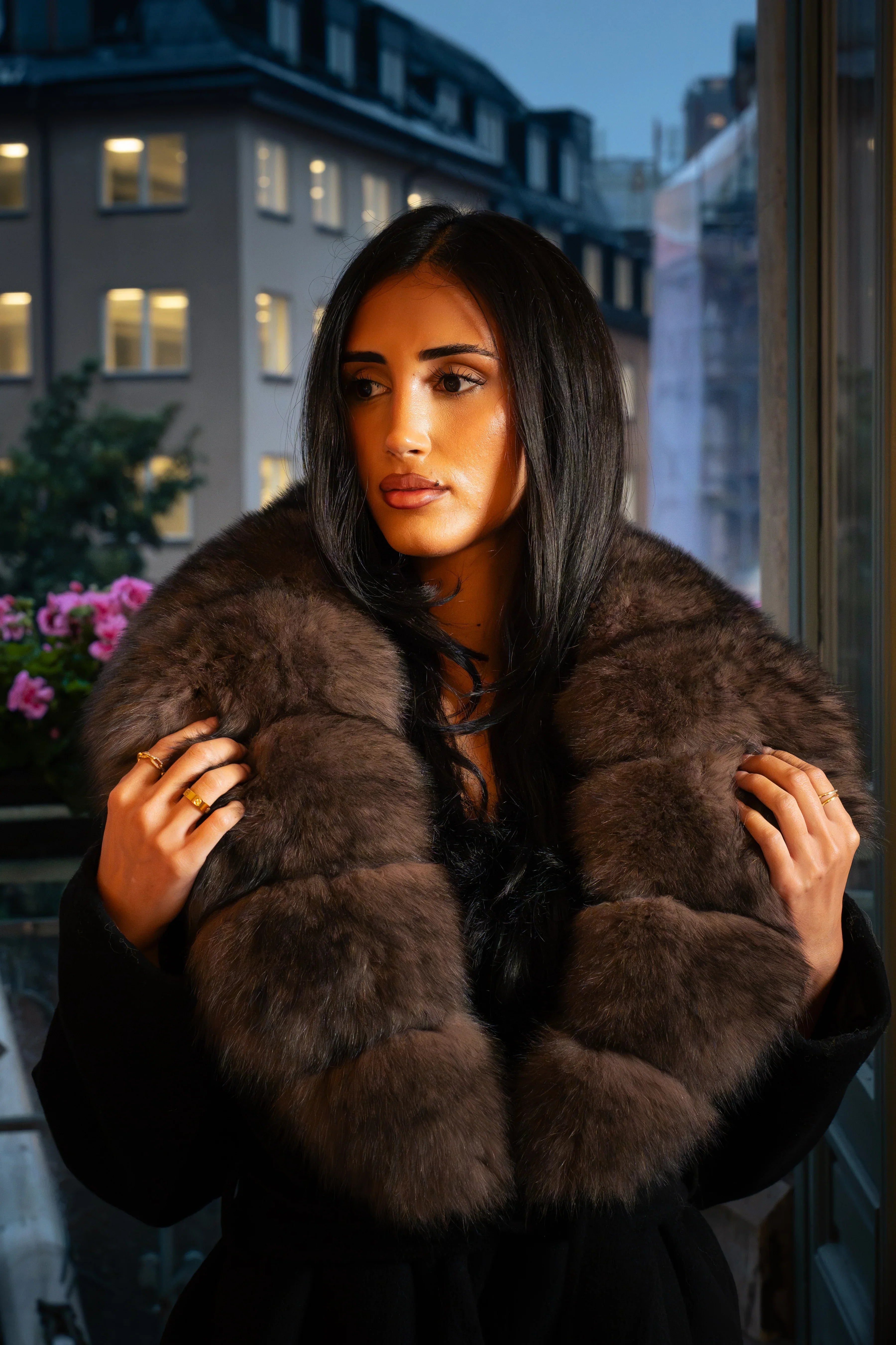 Seravine | Luxe Faux Fur Wool Coat