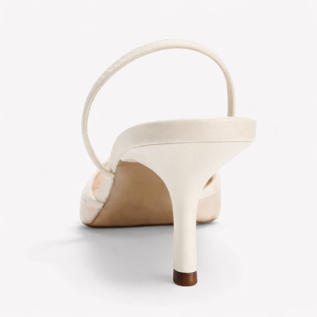 Damen Bestickte Mesh Mule-Absätze – Blumendetail, Elegante spitze Zehen