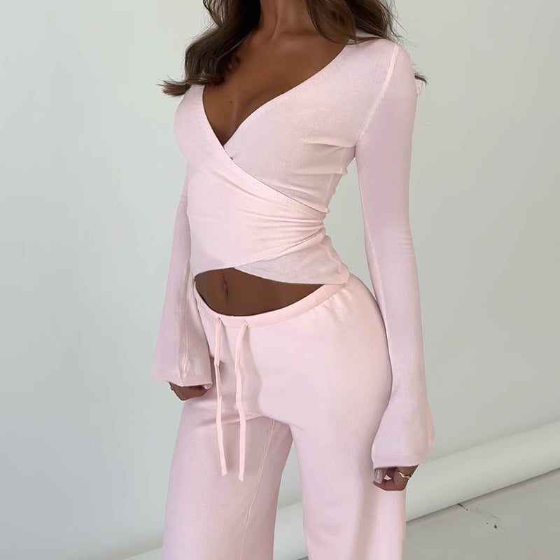 Elodra | Ribbed Lounge Flare Set