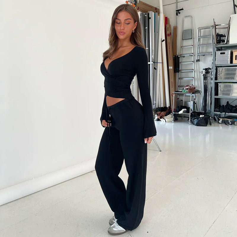 Elodra | Ribbed Lounge Flare Set
