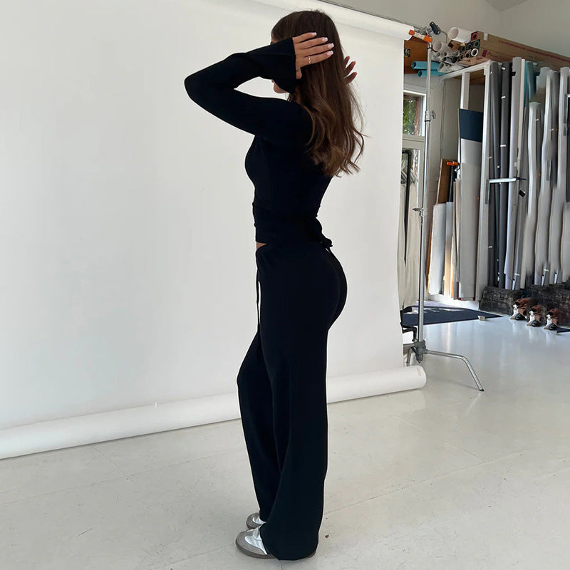 Elodra | Ribbed Lounge Flare Set