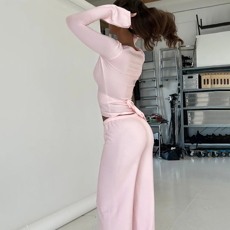Elodra | Ribbed Lounge Flare Set