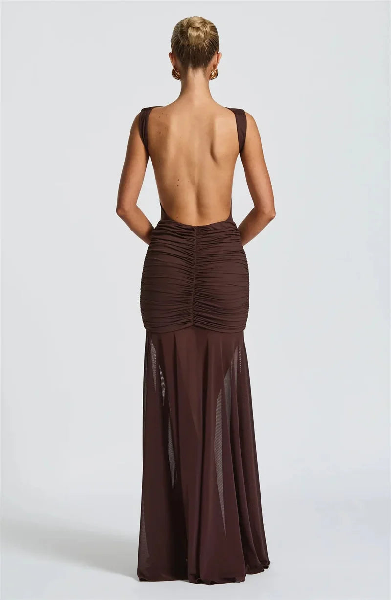 Ambrisse | Regal Raffung Maxikleid