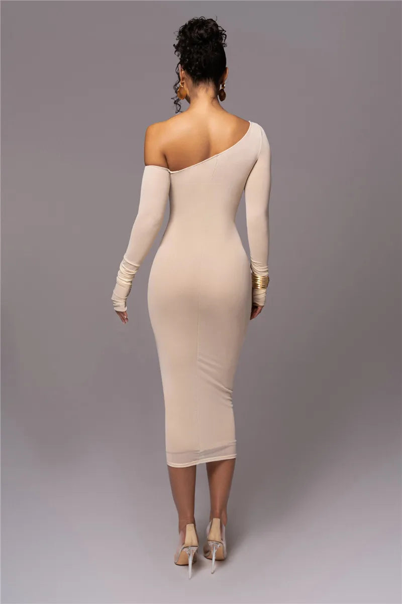 Olyssia | Netz Raffung Eleganz Midi Kleid