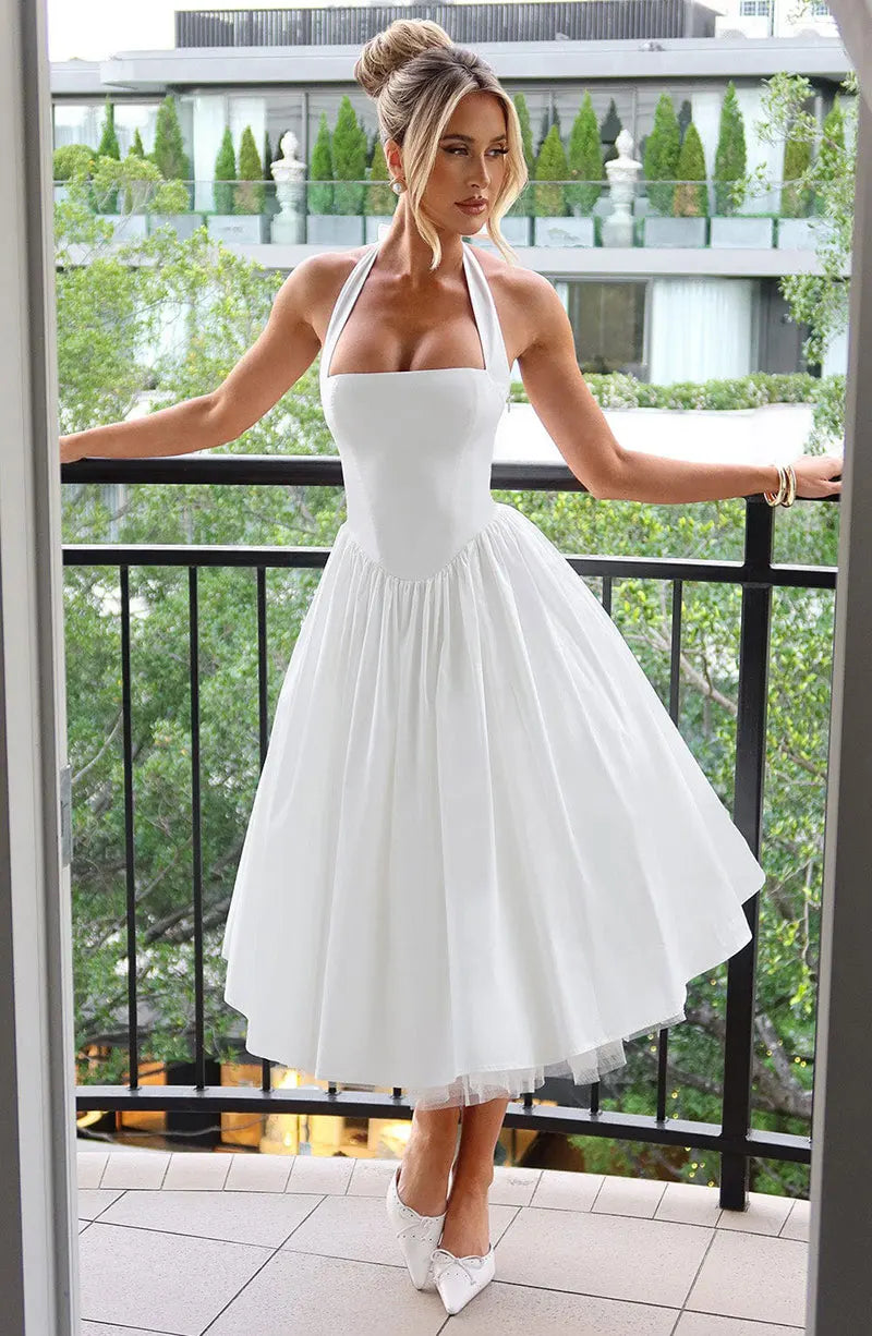 Veylisse | Anmutiges Halter Midi Kleid