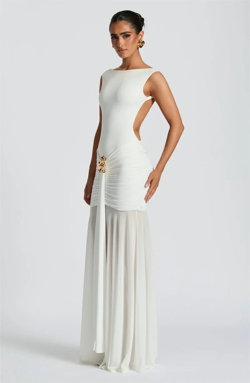 Ambrisse | Regal Raffung Maxikleid