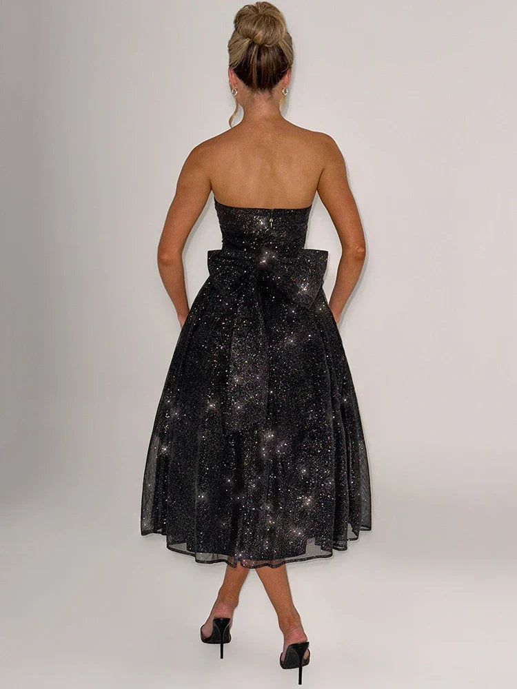 Claribel | Funkelnde Eleganz Midi-Kleid