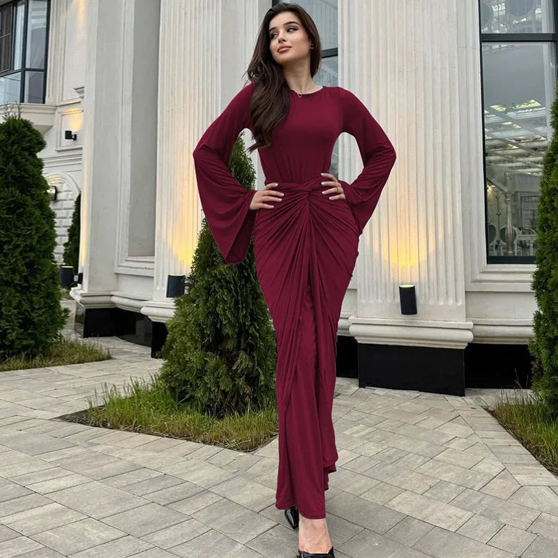 Fiorina | Drapierte Eleganz Maxikleid