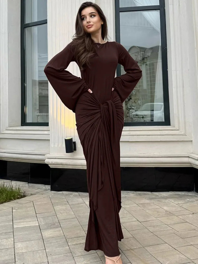 Fiorina | Drapierte Eleganz Maxikleid