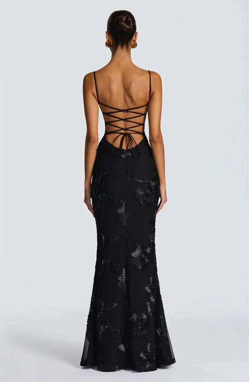 Celeste Applikation Korsett Maxikleid
