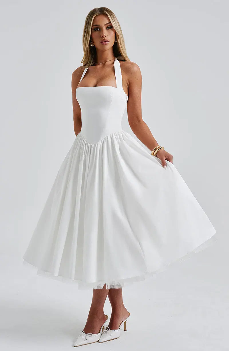 Veylisse | Anmutiges Halter Midi Kleid