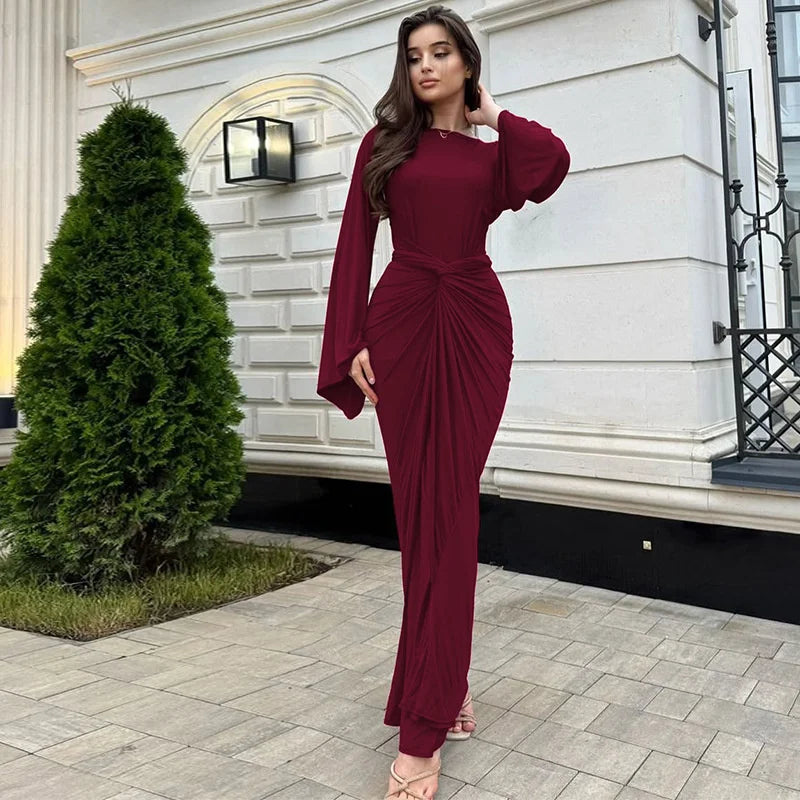 Fiorina | Drapierte Eleganz Maxikleid