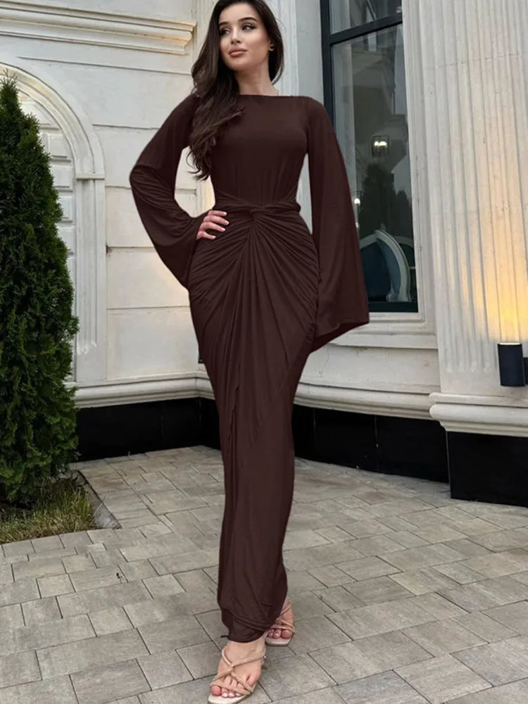 Fiorina | Drapierte Eleganz Maxikleid