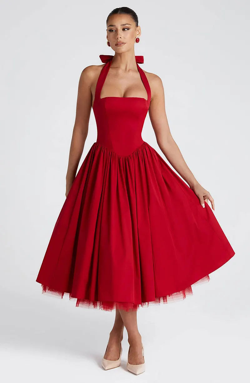 Veylisse | Anmutiges Halter Midi Kleid