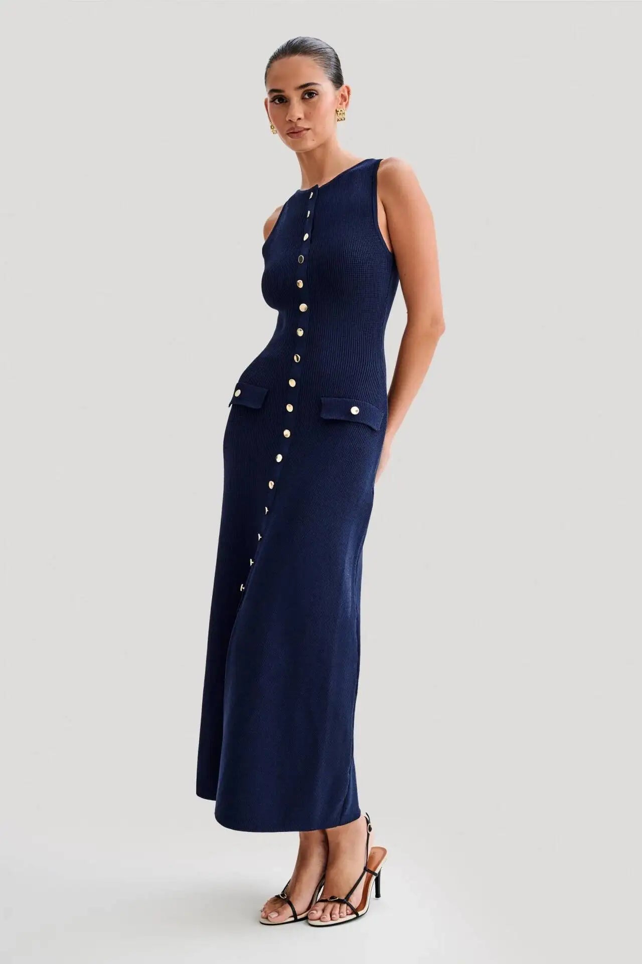 Zephoria | Sleek Knitted Elegance Maxi Dress