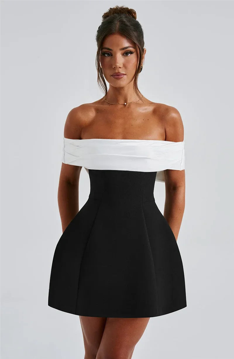 Florenza | Off-Shoulder A-Linie Eleganz Mini-Kleid