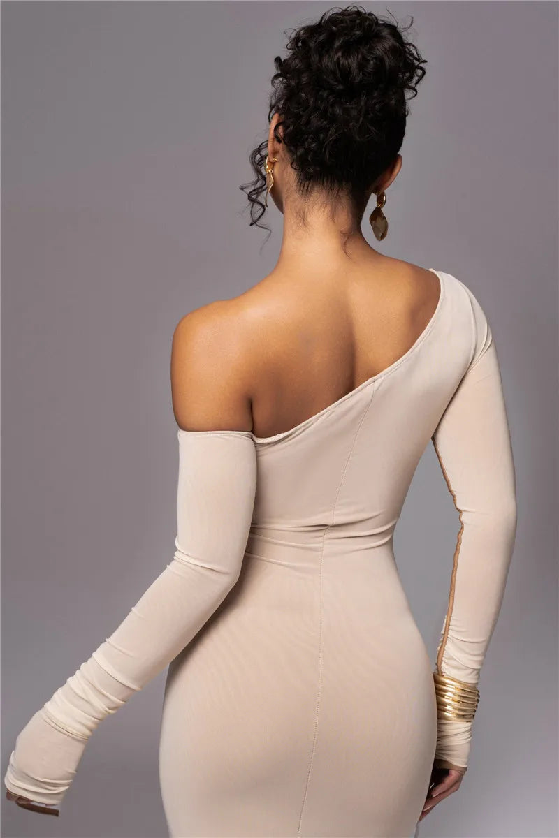 Olyssia | Netz Raffung Eleganz Midi Kleid