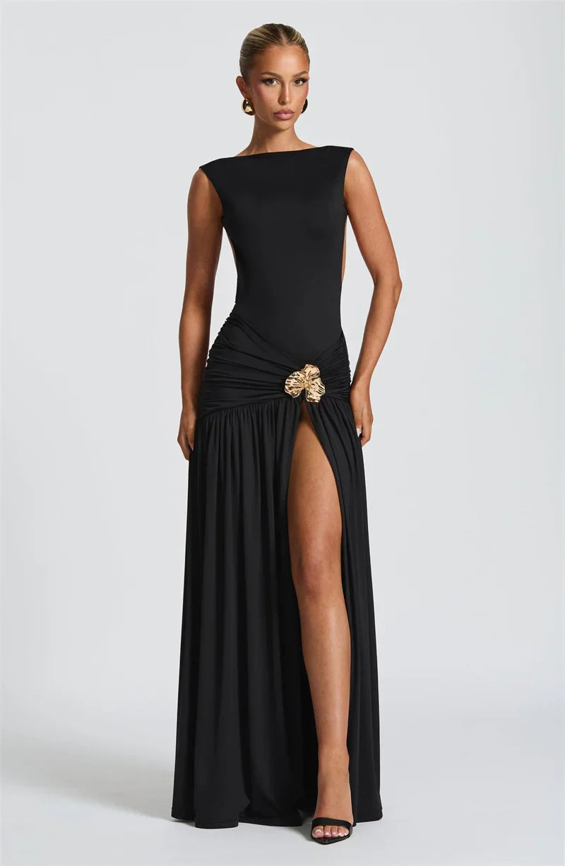 Ambrisse | Regal Raffung Maxikleid