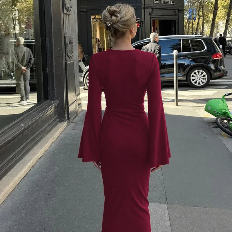 Fiorina | Drapierte Eleganz Maxikleid