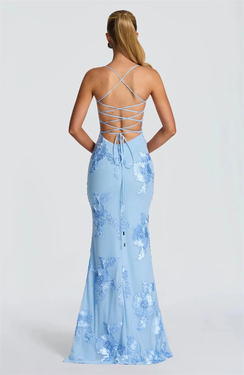 Celeste Applikation Korsett Maxikleid