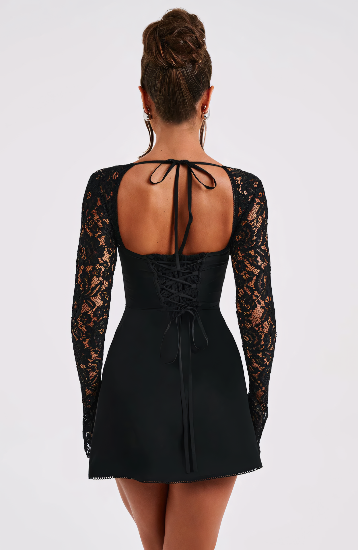Estavelle | Spitzen Langarm Mini Kleid