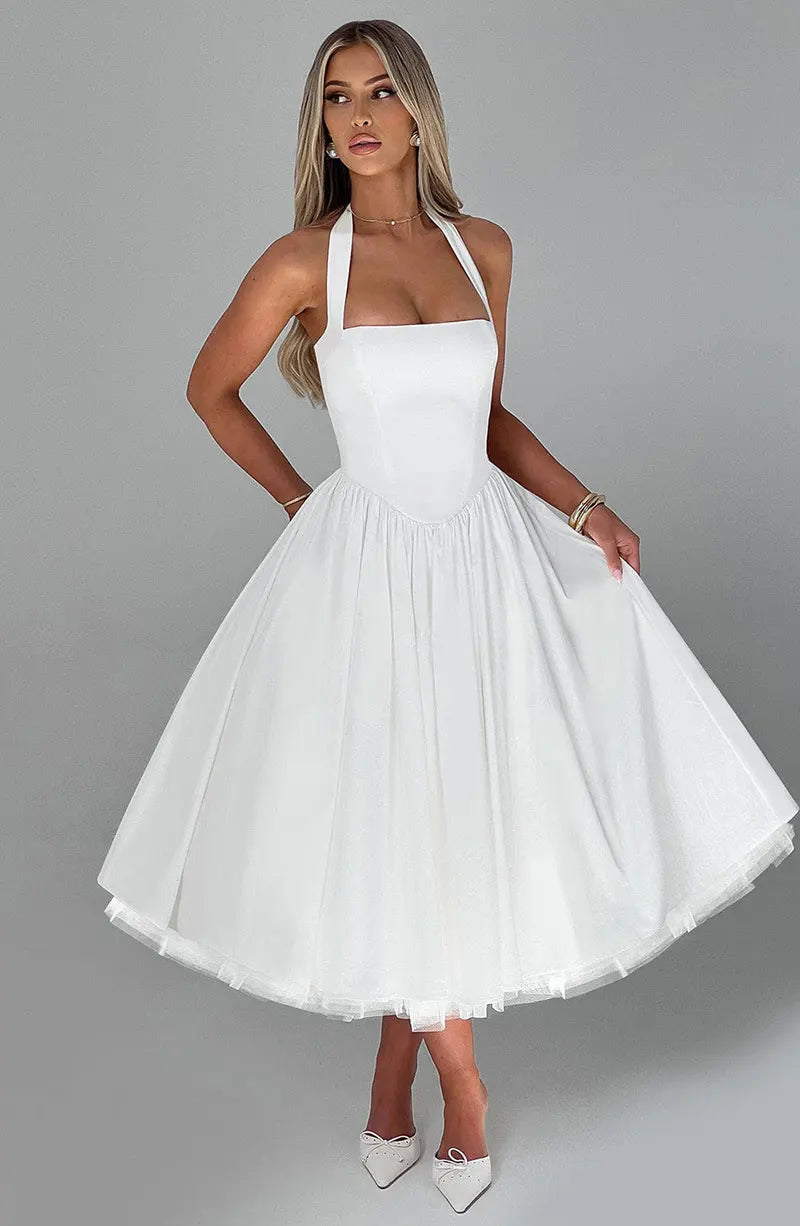 Veylisse | Anmutiges Halter Midi Kleid