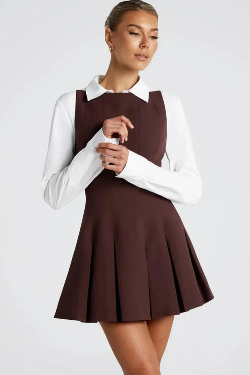 Zephina | Falten A-Linie Mini Kleid