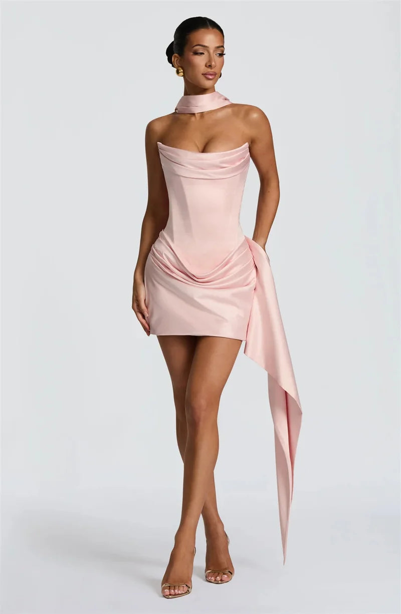 Ferisse | Drapiertes Off-Shoulder Mini Kleid