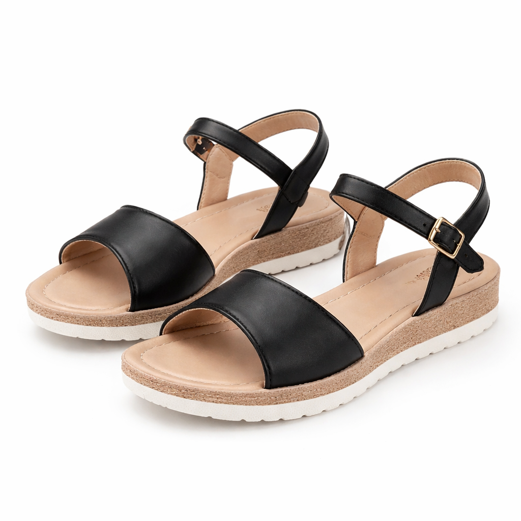Damen Sommerschuh-Wedgesandalen – Gepolsterter Riemenkomfort