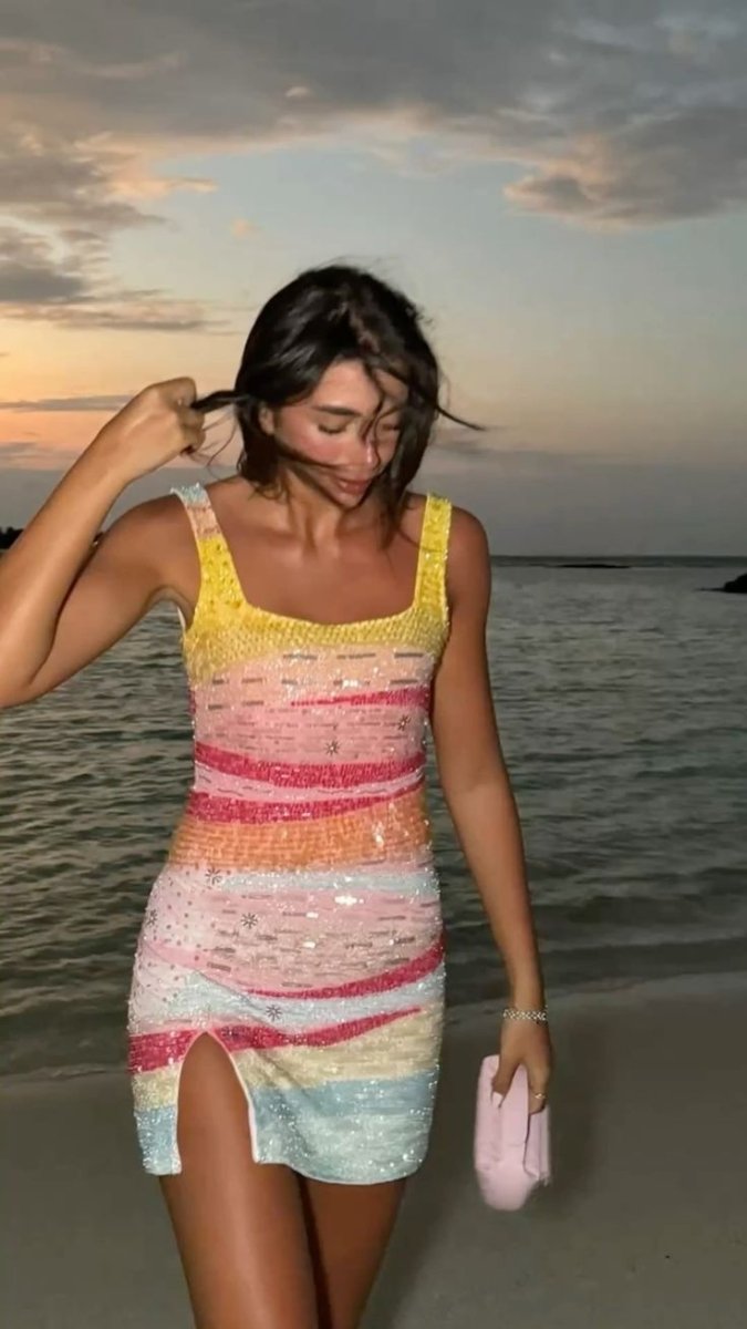 Solara Pailletten Kleid – Kühn, Farbintensiv & Unglaublich Weich