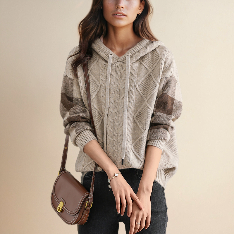 Silvique | Kapuzen Kabelstrickpullover