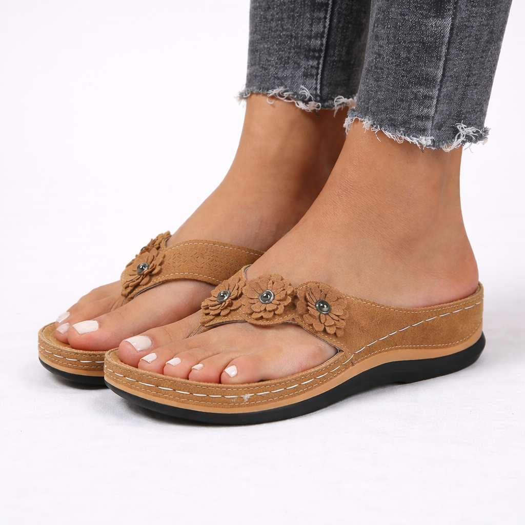 Damen Florale Orthopädische Sommerschuhe – Gepolsterte Unterstützung