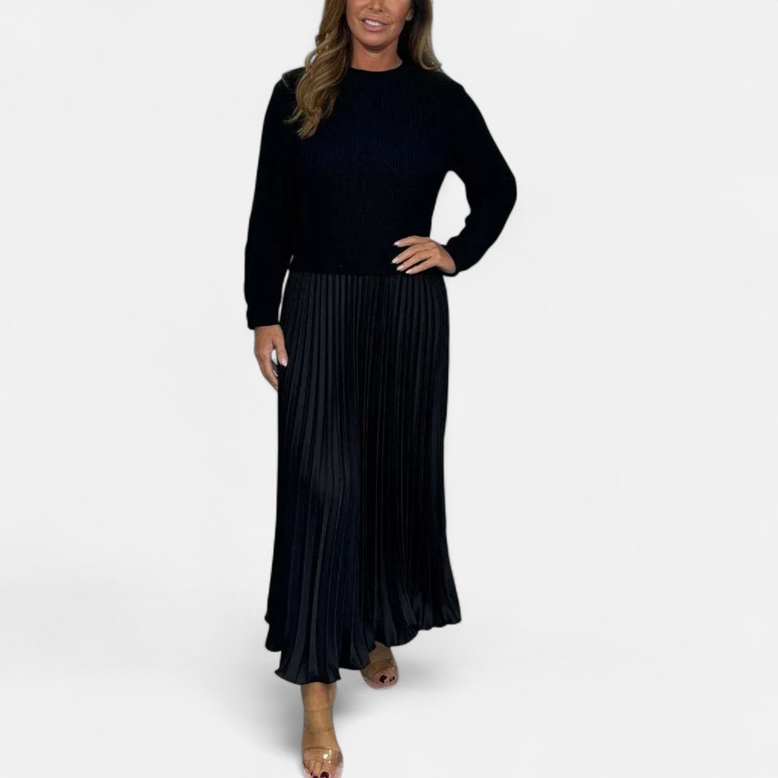 Luciana | Müheloses Plissee Maxi-Kleid