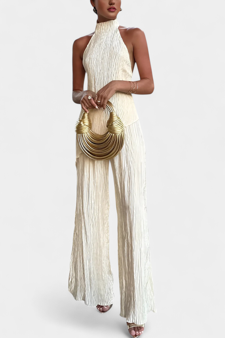 Celeste Plissiertes Halter Co-Ord Set