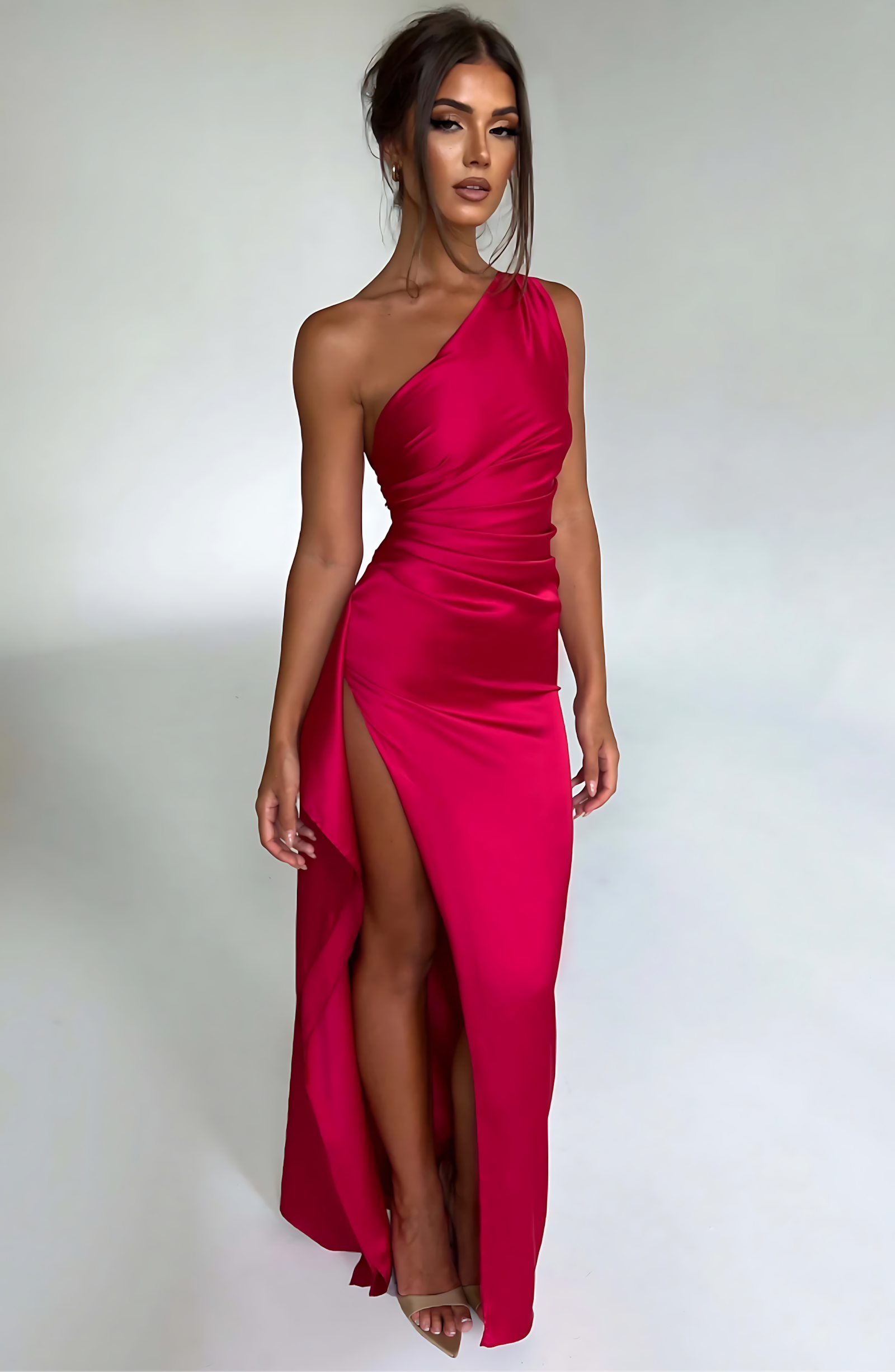Solana Satin Elegance Maxi Dress