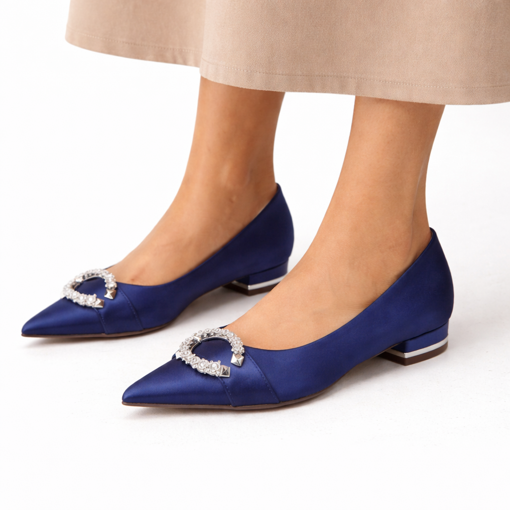 Damen Satin-Hochzeitsflats