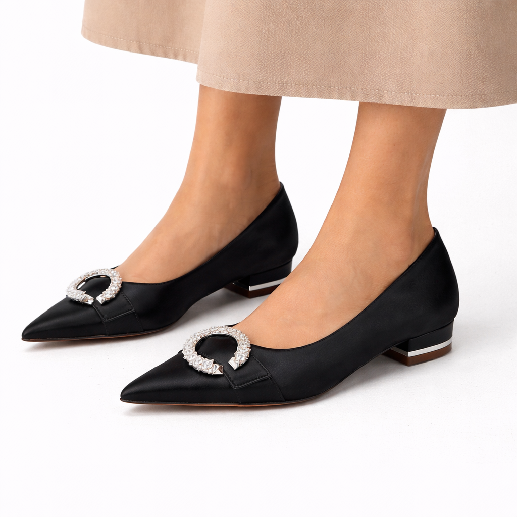 Damen Satin-Hochzeitsflats