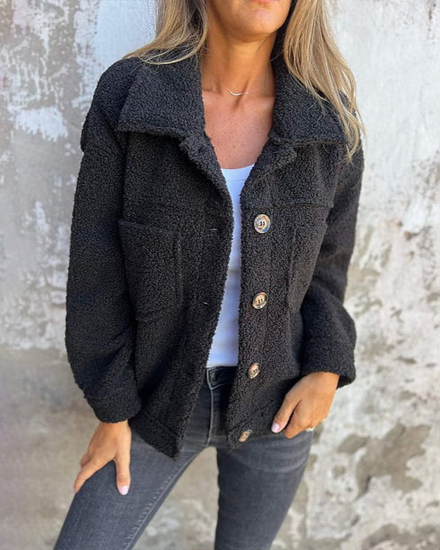 Roselle | Gemütliche Teddy-Button-Jacke