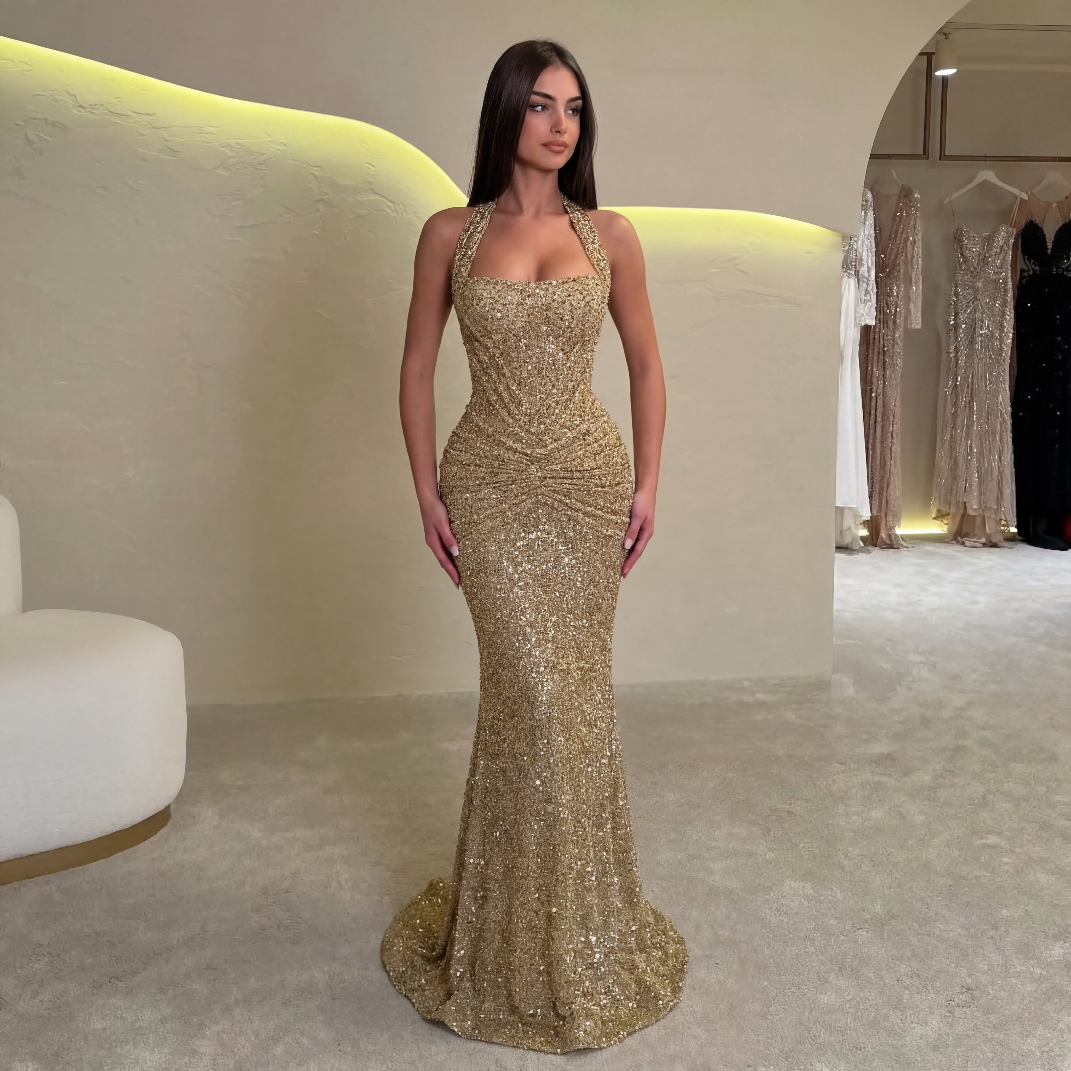 Stardust Elegant Sequin Maxi Dress
