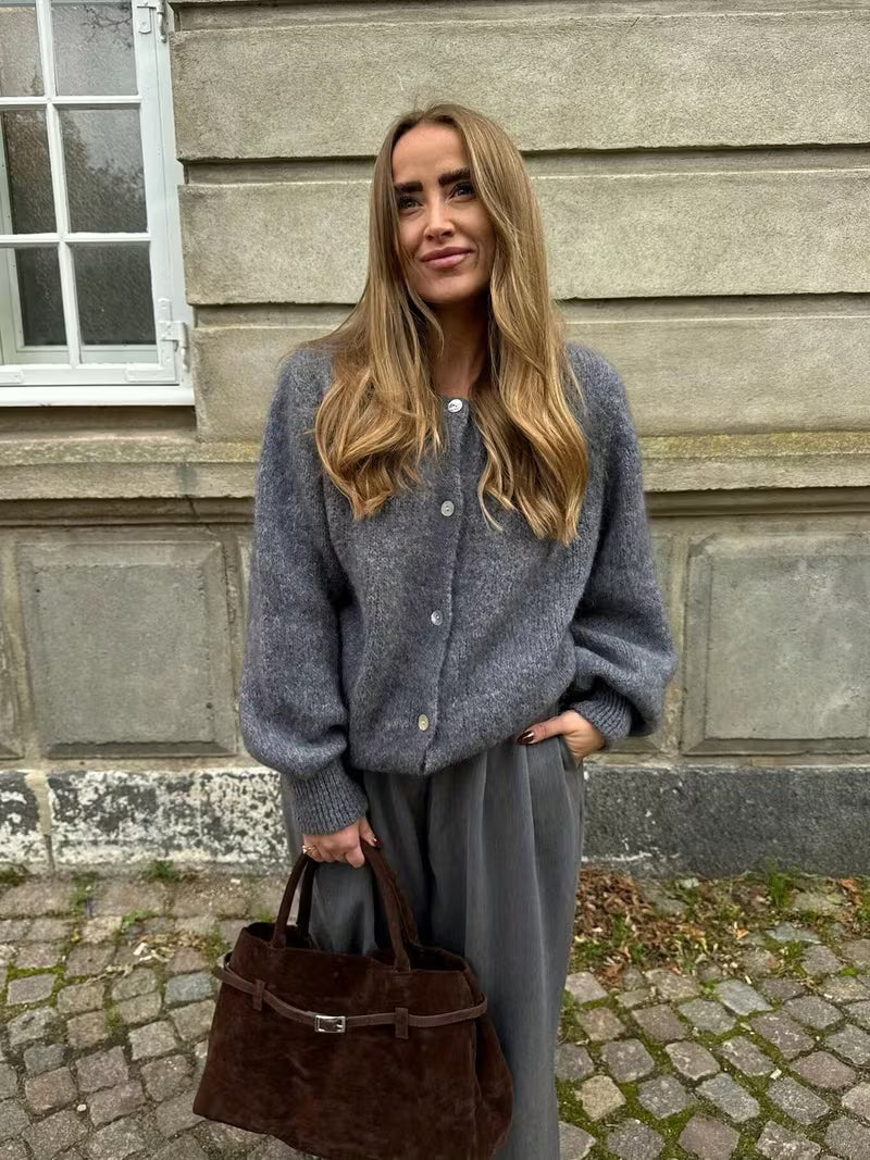 Valencia Damen Strickjacke mit Knopfleiste