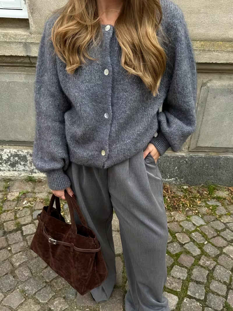 Valencia Damen Strickjacke mit Knopfleiste