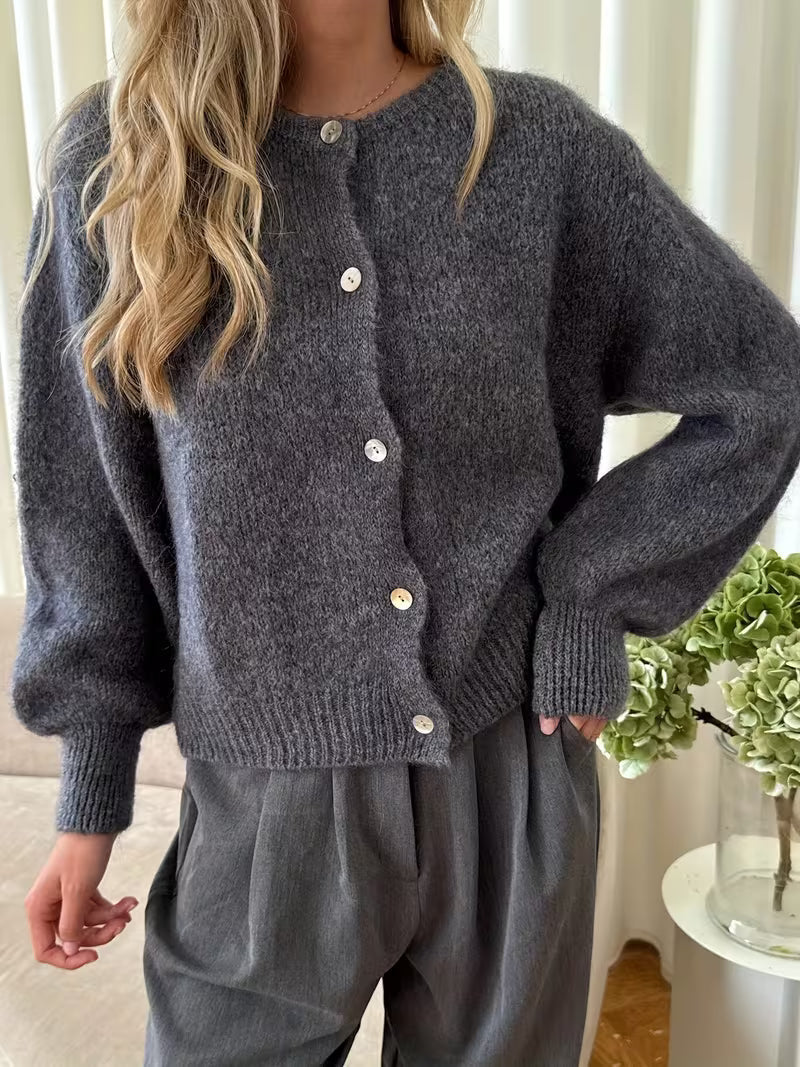 Valencia Damen Strickjacke mit Knopfleiste